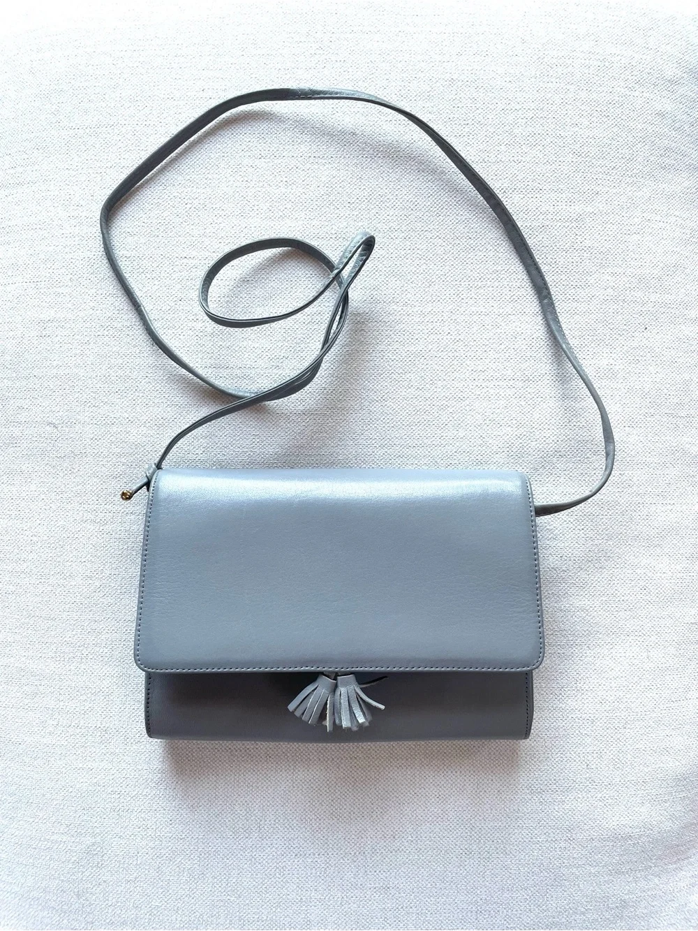 Vintage Koret Classic Tassel Clutch/Crossbody- Genuine Leather Gray